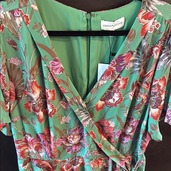 Gibson Latimer Green Floral Midi Dress - Picture 4 of 6